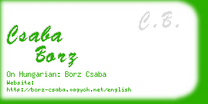 csaba borz business card